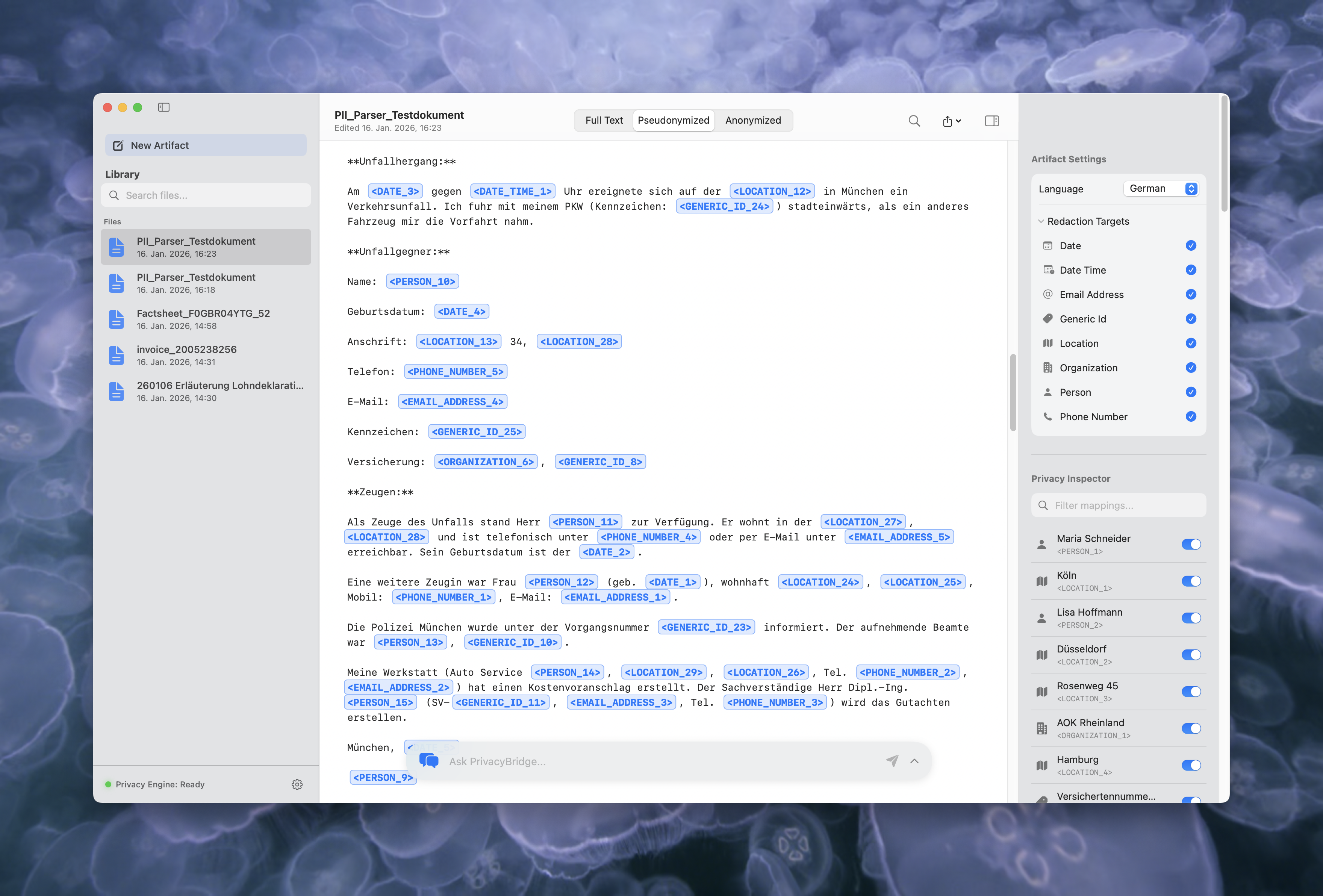 Pseudonymized Document